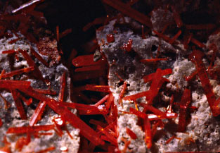 Realgar crystals from the Royal Reward Mine