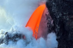 Outflow from the Pu’u’ O’o vent, Hawai’i Volcanoes National Park