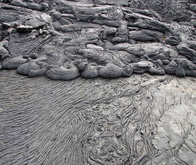 Pahoehoe lava flow, Sullivan Bay, Isla Santiago, Galapagos